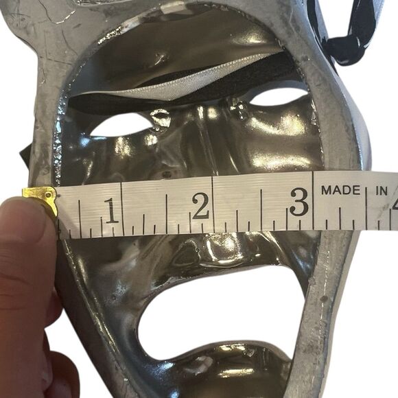 Chrome Ceramic Wall Masks Comedy Tragedy Silver Theater Art Decor Rare Pair - Picture 4 of 9